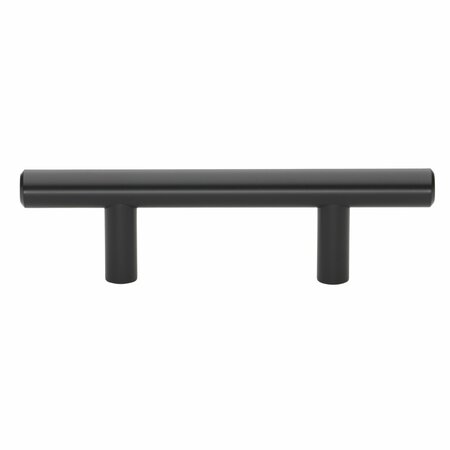 GLIDERITE HARDWARE 2-1/2 in. Center to Center Matte Black Solid Steel Bar Pull - 5007-64-MB 5007-64-MB-1